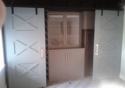 Custom Barn Doors with Cabinet