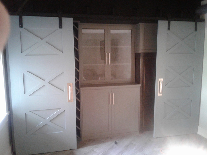 Custom Barn Doors and Cabinet